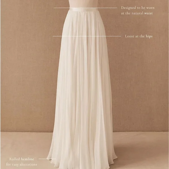 NWT BHLDN Catherine Deane Delia Silk Chiffon Skirt 10 - Picture 6 of 11